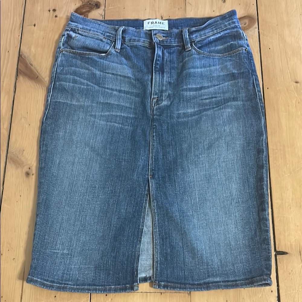 Frame Denim Midi Skirt
